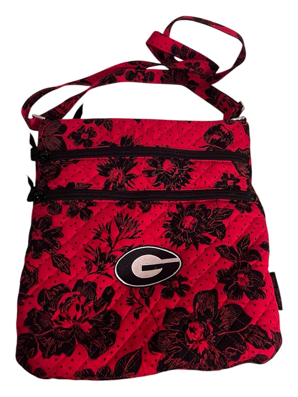 Vera Bradley University of Georgia Bulldogs Rain Garden Print Crossbody Bag RARE